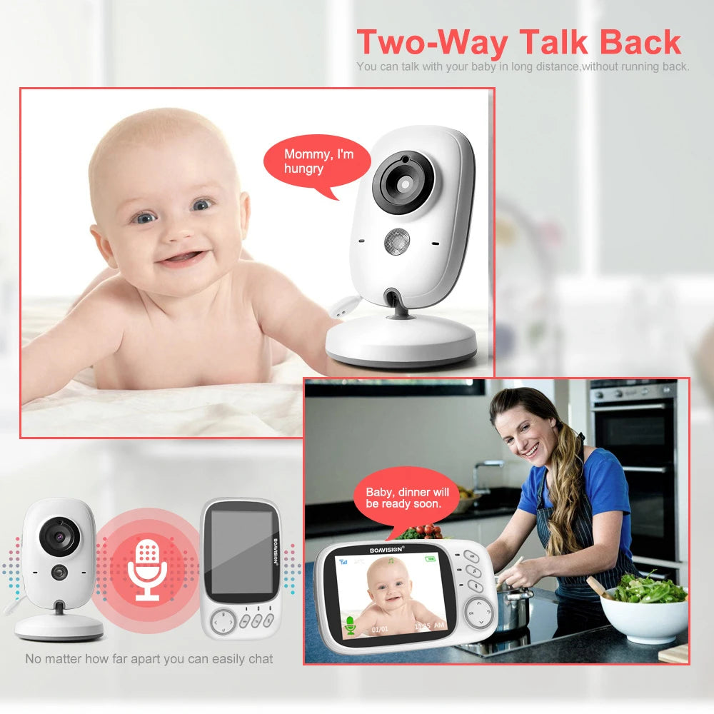 Baby Monitor 2.4G Wireless 3.2-inch high-definition LCD